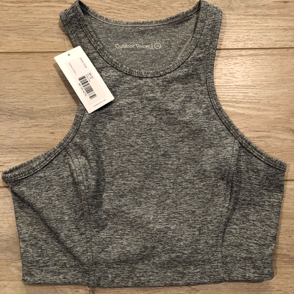 Outdoor Voices Grey Razor Back Sports Bra